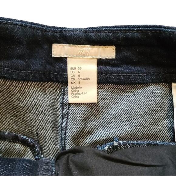 H&M dark wash size High Waisted Split Leg Dark Wash Trouser Denim Jeans - Picture 5 of 9